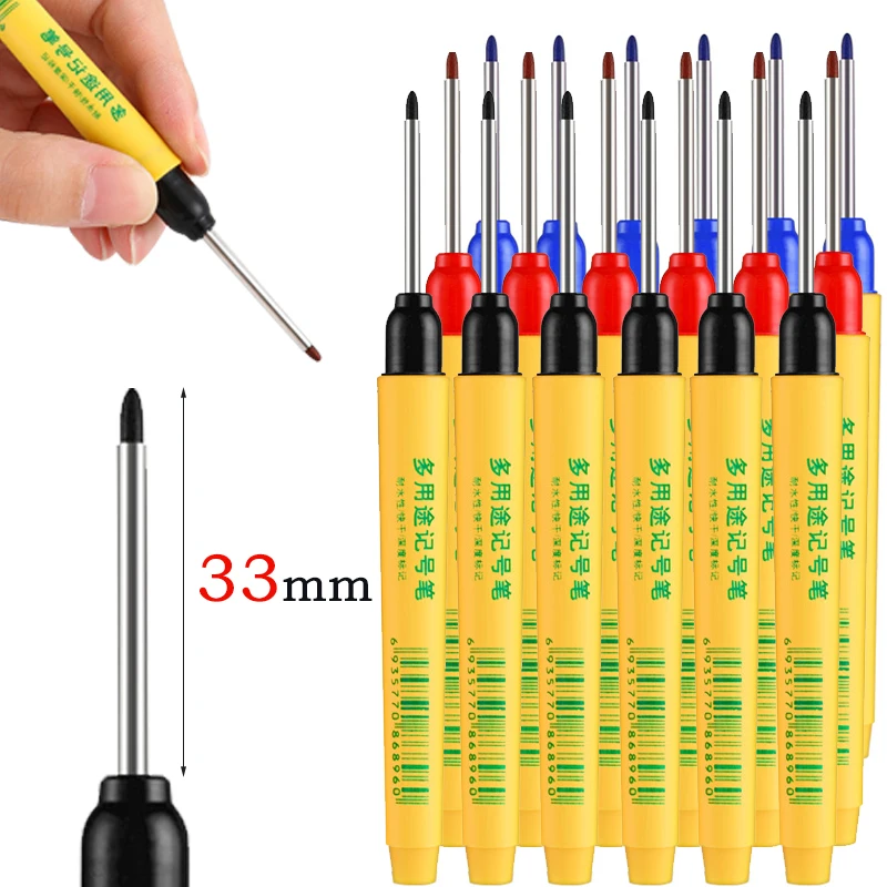 Whiteboard Marker Set - 6pcs/set 33mm Red/Blue/Black Long Head Marking