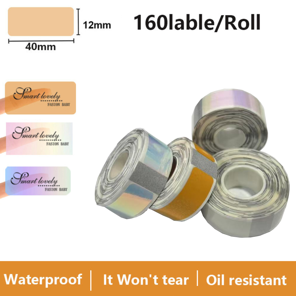 Label Printer Tape - Transparent Label Sticker 12*40mm 160pcs/roll P15