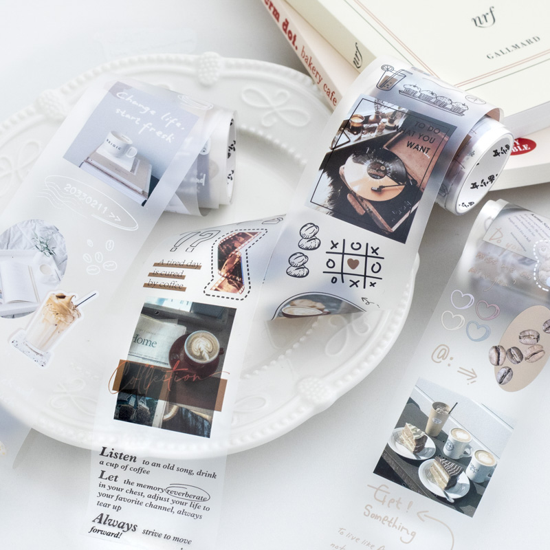 Label Printer Tape - 6 styles 50mm*200cm Poems For Coffee