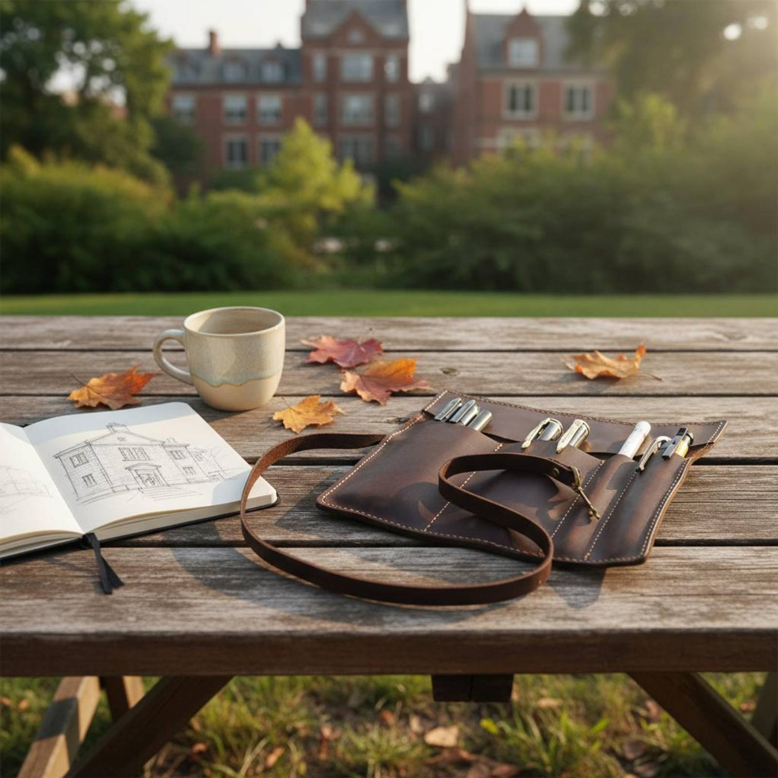 Leather Foldable Writing Utens - Pen Pouch Roll review and price