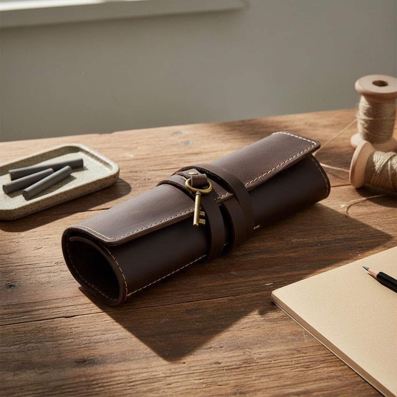 Leather Foldable Writing Utens - Pen Pouch Roll review and price