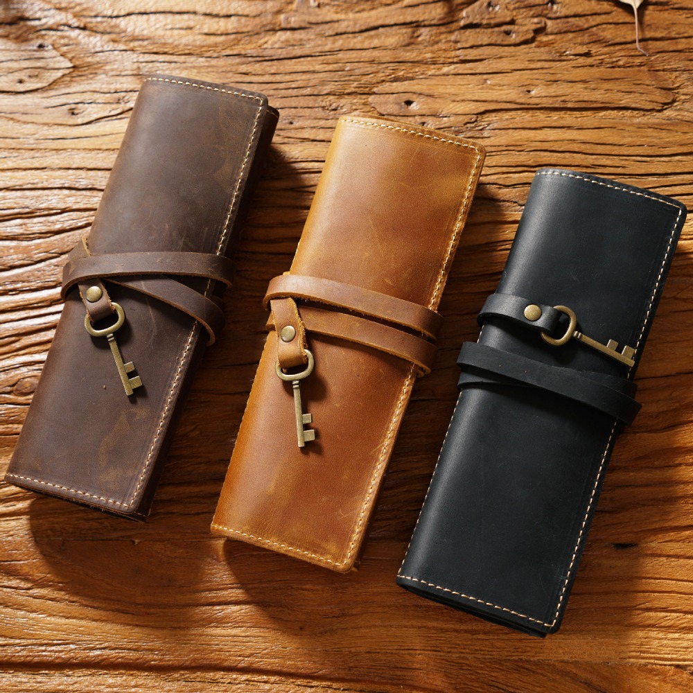 Retro Genuine Leather Handmade - Pen Pouch Roll review and price