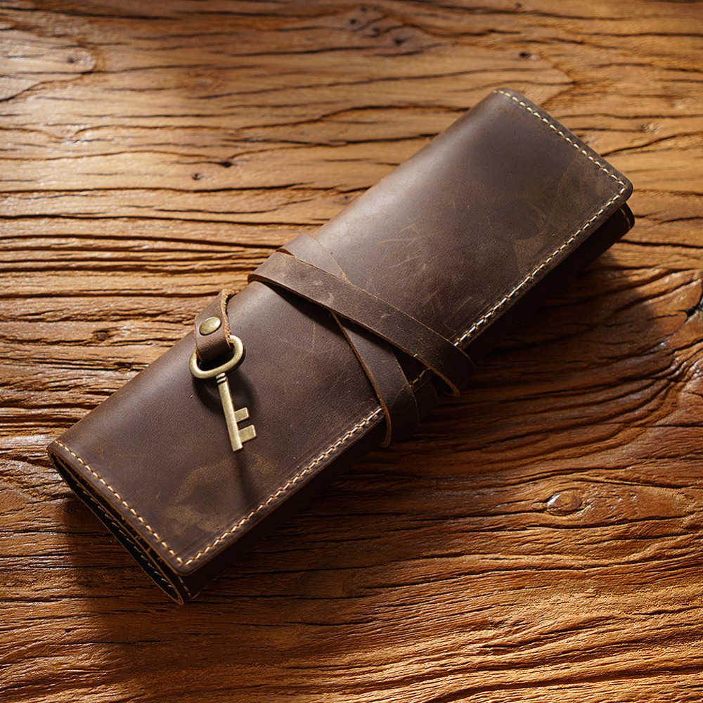 Retro Genuine Leather Handmade - Pen Pouch Roll review and price