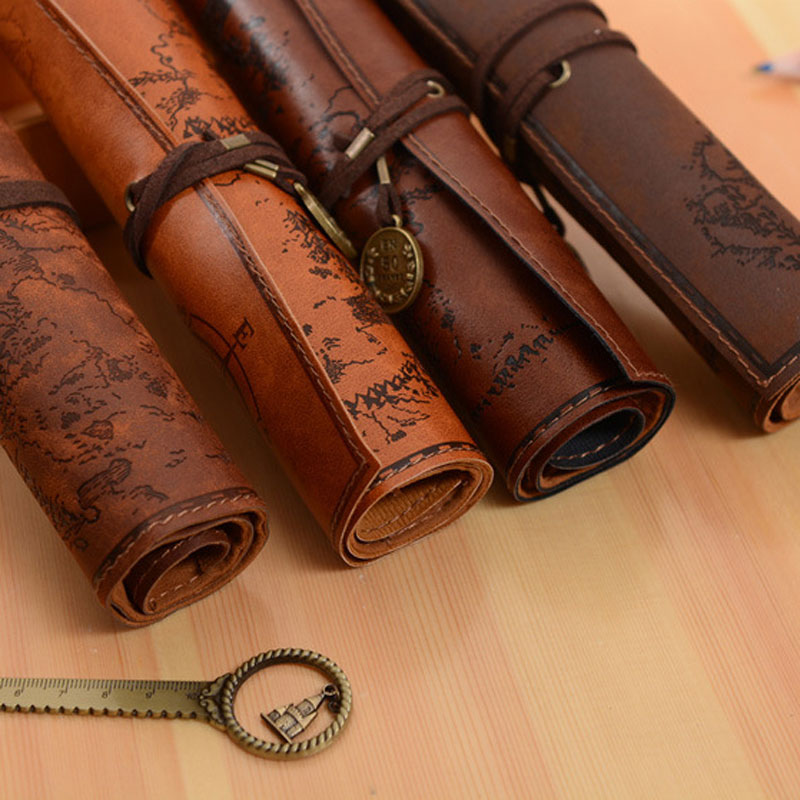 Vintage Retro Treasure Map Pen - Pen Pouch Roll review and price
